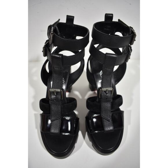 Christian Louboutin Rangerissima Lug 100 Black Platform Sandal Block Heel 40 - Picture 8 of 13